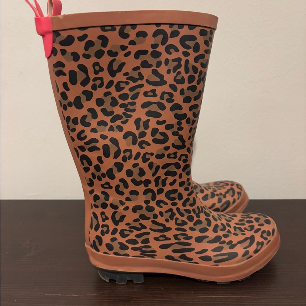 Cat and Jack Girls Leopard Print Rainboots